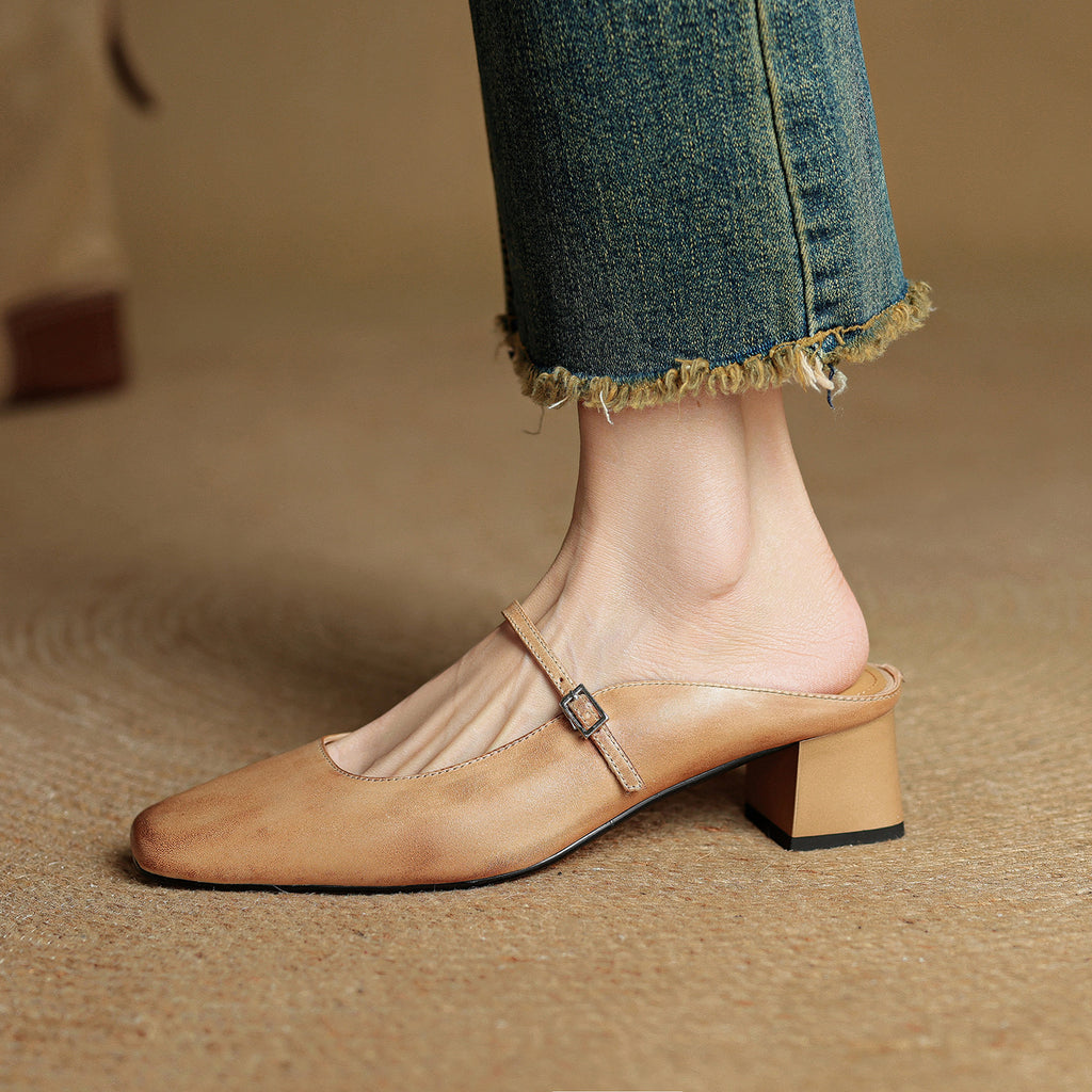 Retro Chunky Heel Slingback Sandalen – Bild 1 | LuxeStyle