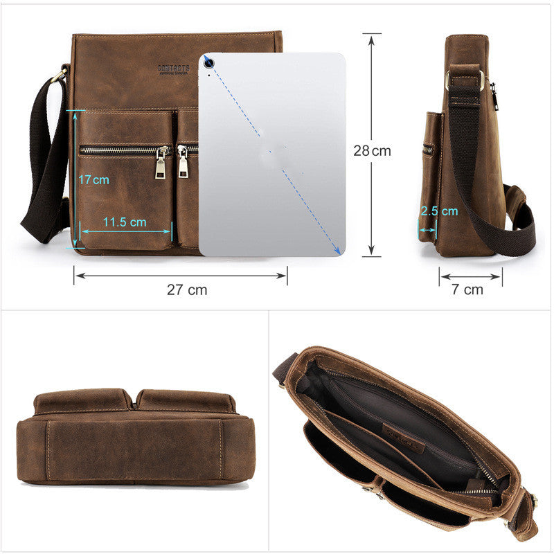 Retro Wildpferd-Leder Umhängetasche – Bild 3 | LuxeStyle