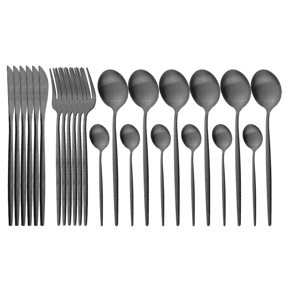 Mattes portugiesisches Besteck-Set (24-teilig) | LuxeStyle
