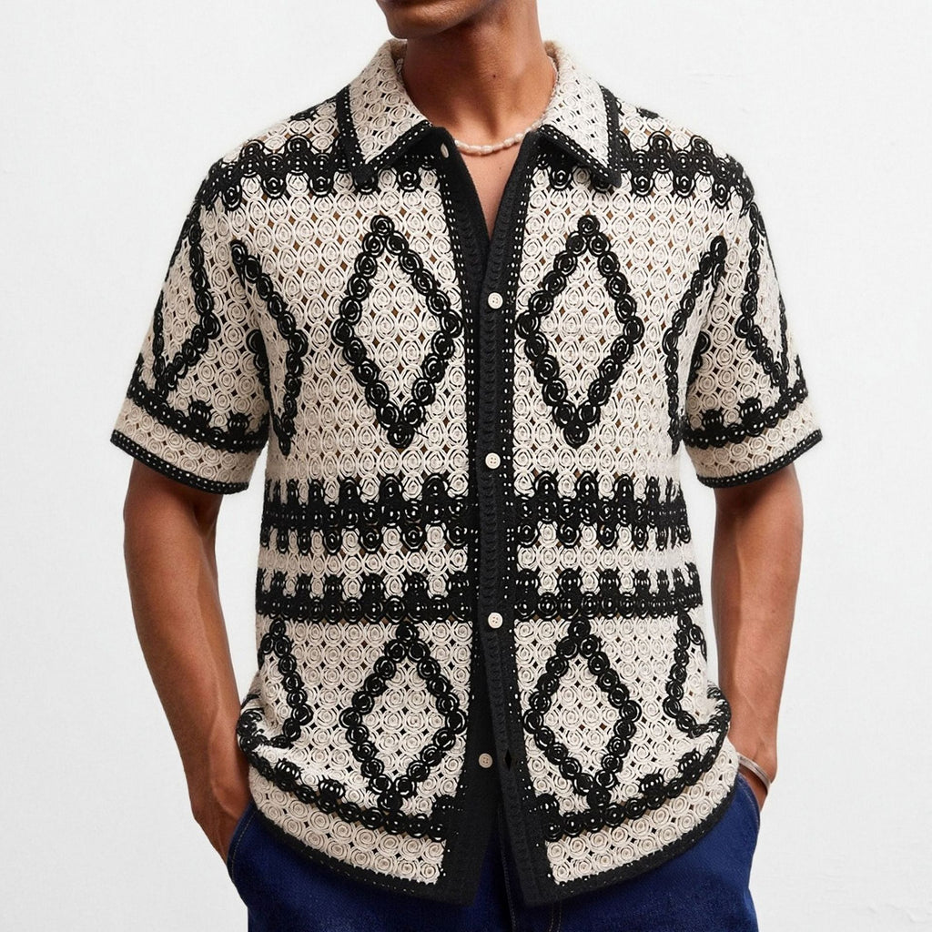 Herren-Retro-Diamant-Muster-Steppweste