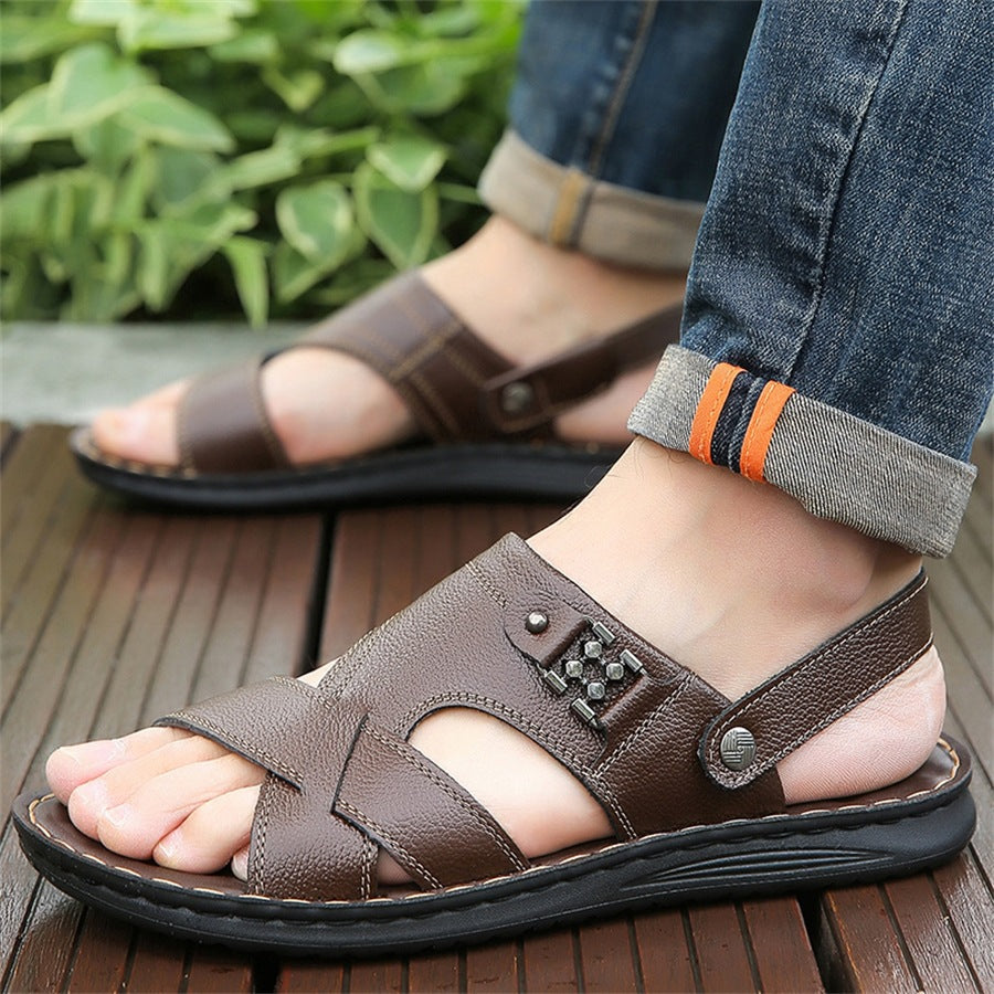 Rutschfeste Outdoor-Sandalen aus Mikrofaserleder