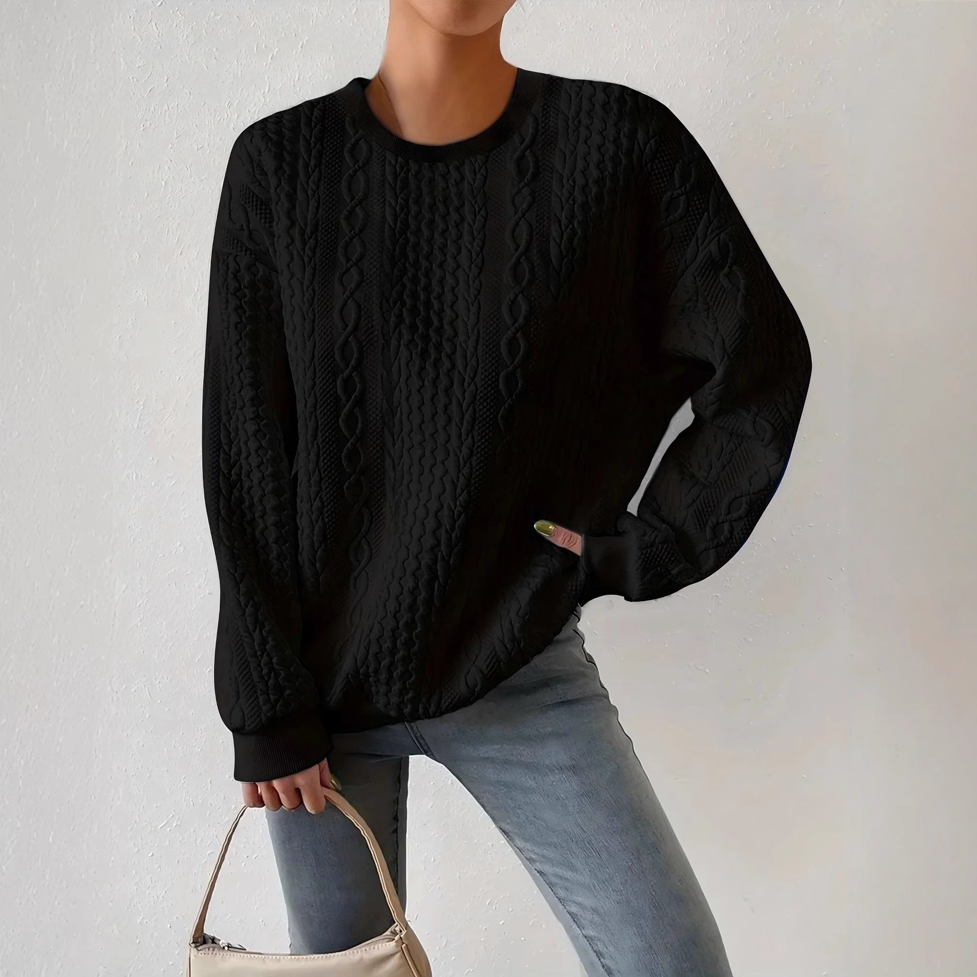 Lässiges Damen Sweatshirt mit Rundhals und langen Ärmeln