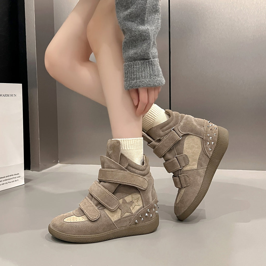 Damen High-Top Sneaker mit verstecktem Keilabsatz