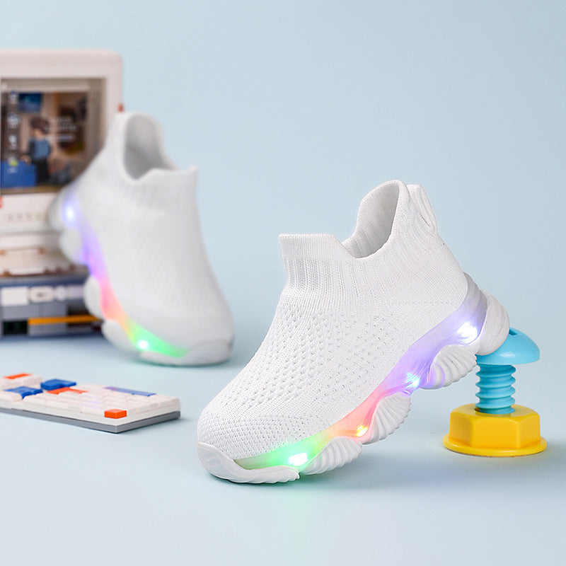 Baby Strickschuhe mit LED-Lichtern