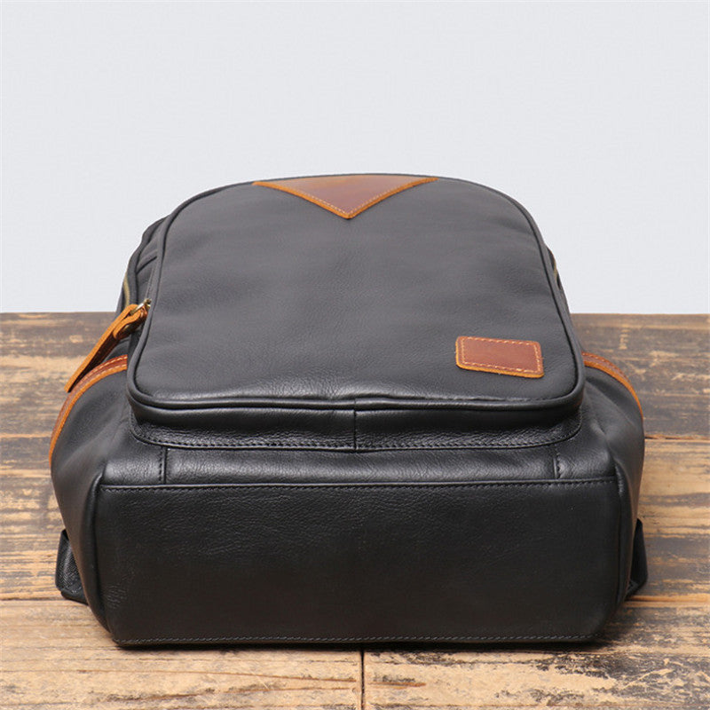 Retro Lederrucksack mit Farbkontrast – Bild 2 | LuxeStyle