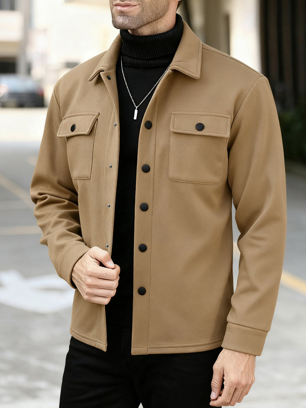 Herren Fleece-gefütterte Strickjacke
