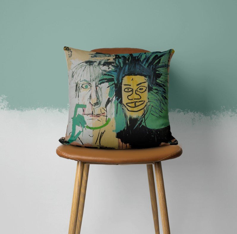 Basquiat Graffiti Kissenbezug aus Baumwollleinen – Bild 2 | LuxeStyle