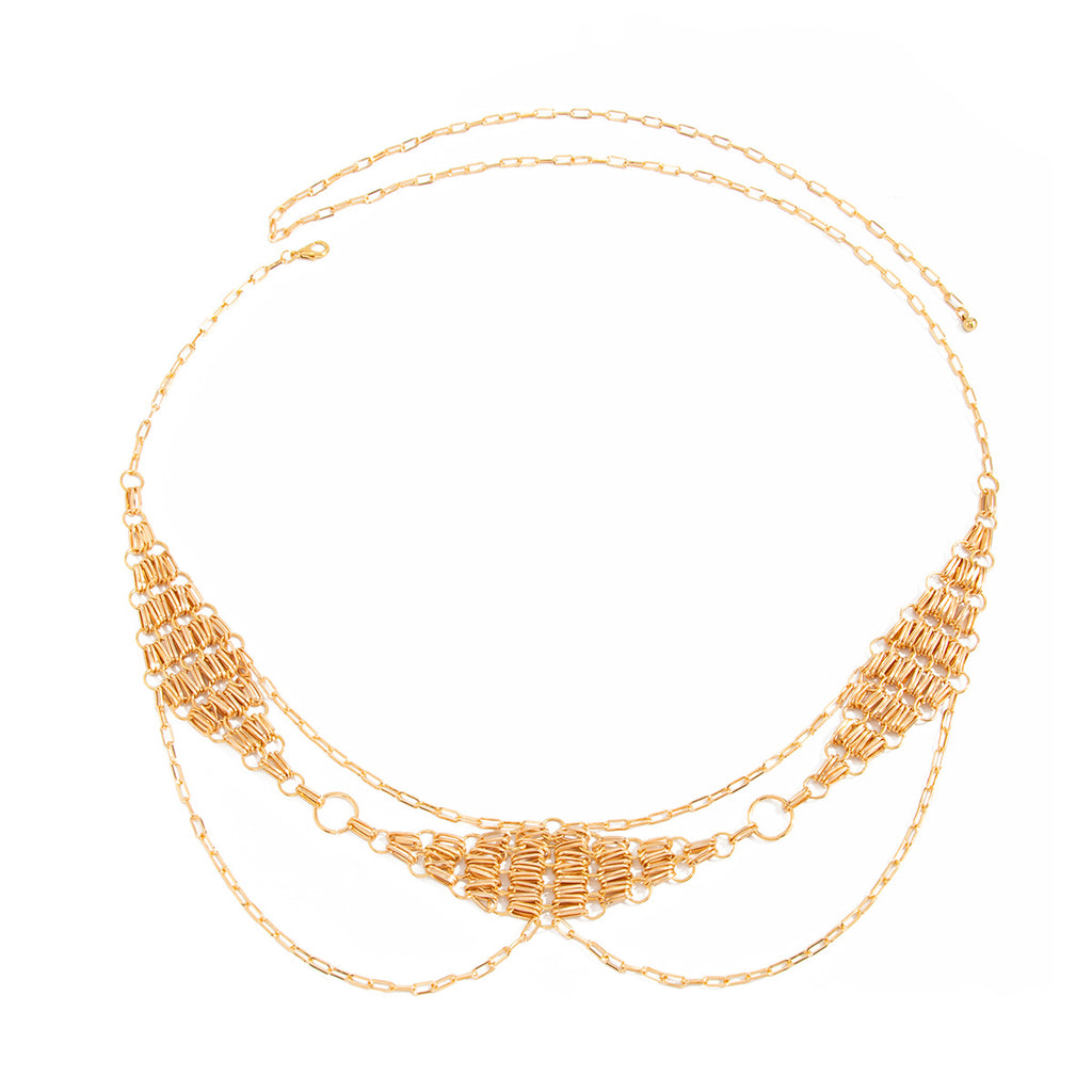 Retro Metall Diamond Taillenkette