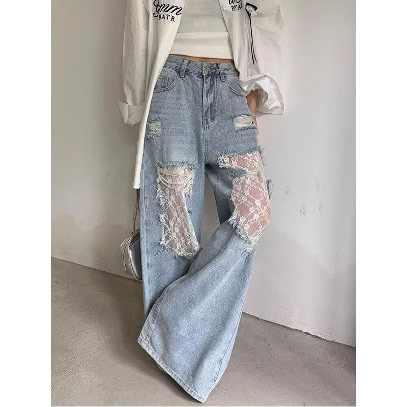 Vintage-Lace-Rip Jeans