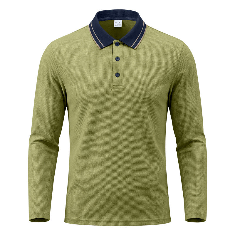 Herren-Polo mit Kragen und langen Ärmeln
