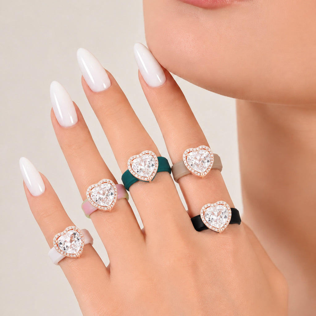 Herzförmiger Zirkonring