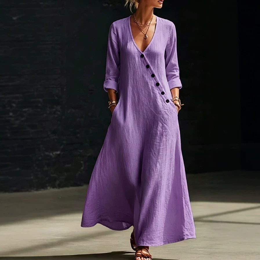 Lässiges Langarm-Hemdblusenkleid für Damen – Bild 5 | LuxeStyle
