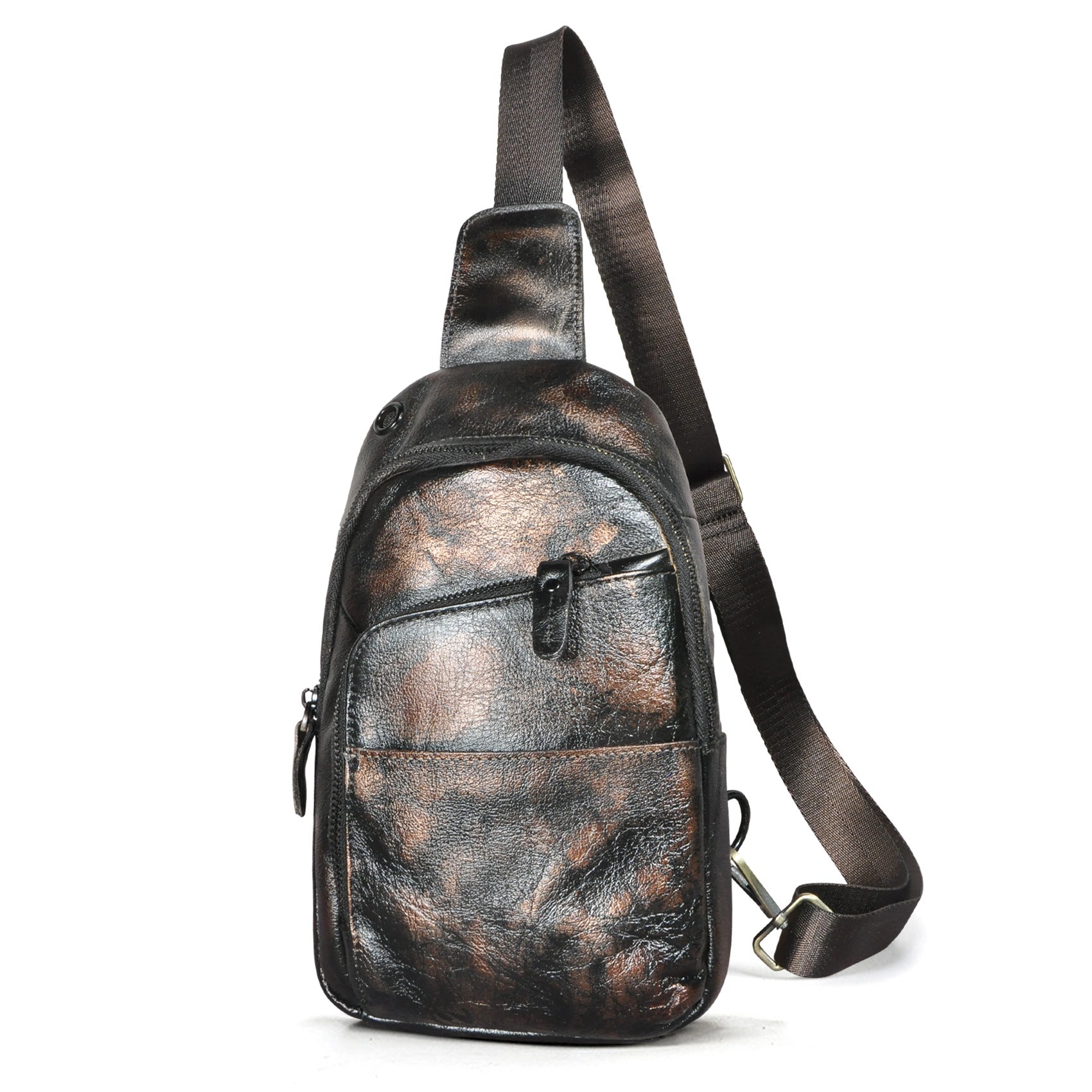 Retro Crossbody Bag aus echtem Leder für Herren