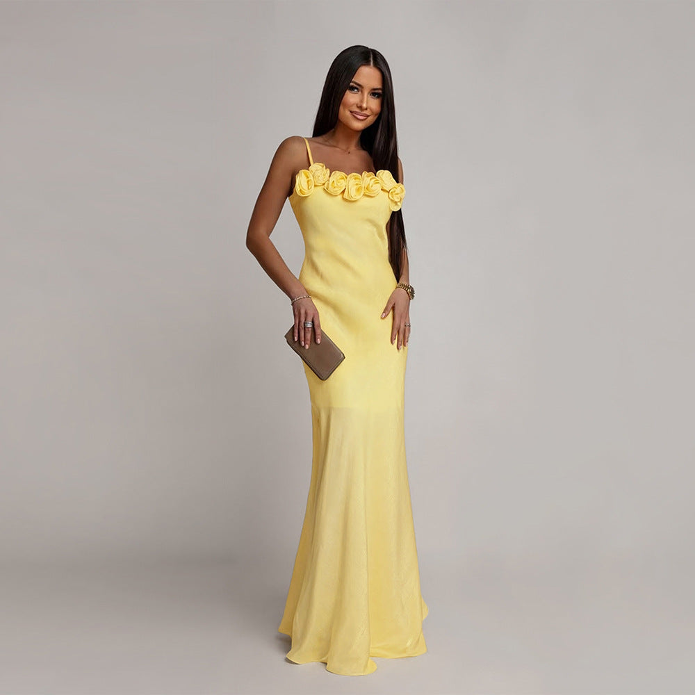 Rückenfreies A-Linien Blumenkleid
