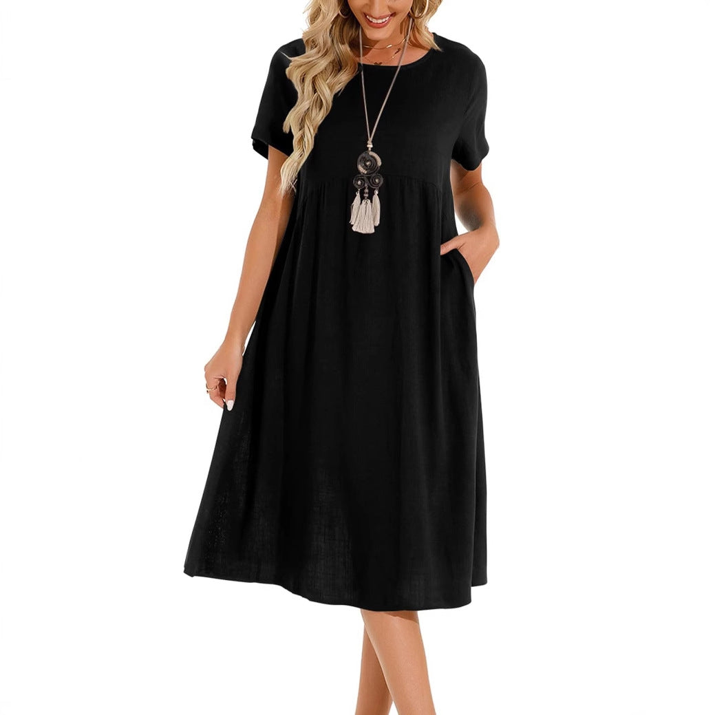 Freizeitkleid Oversize Rundhals Kurzarm – Bild 7 | LuxeStyle