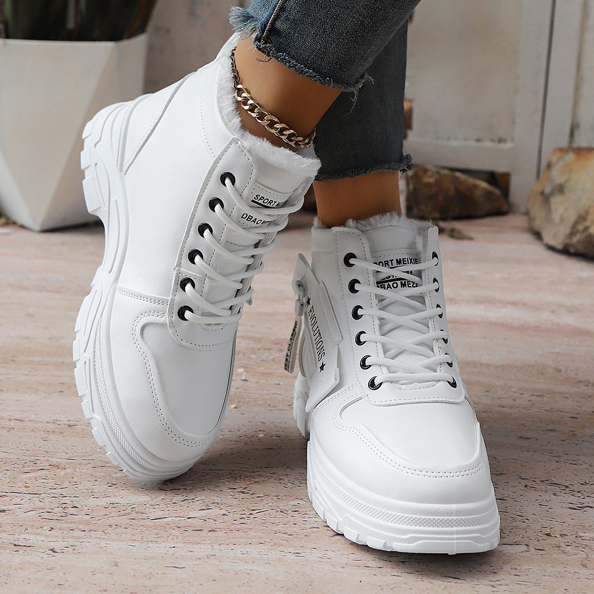 Warme Plateau-Schneestiefel für Damen
