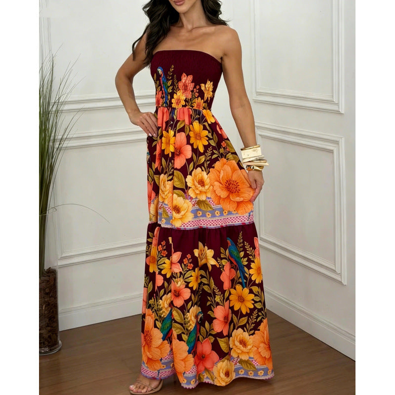 Maxikleid mit Blumen-Applikation – Bild 2 | LuxeStyle