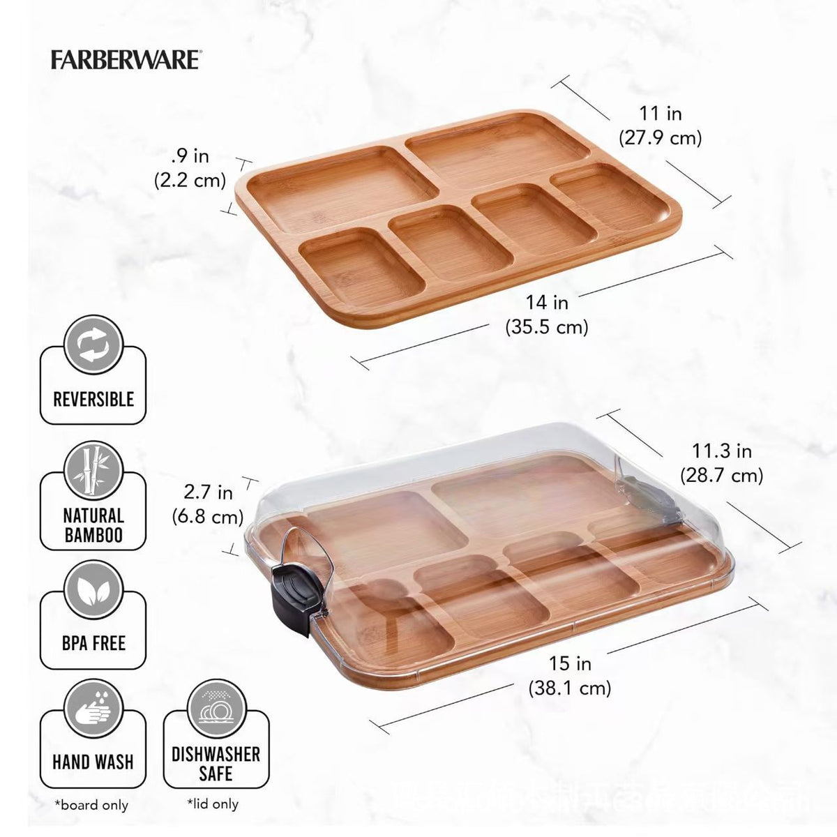 Holz-Tray mit Glas-Abdeckung – Bild 2 | LuxeStyle