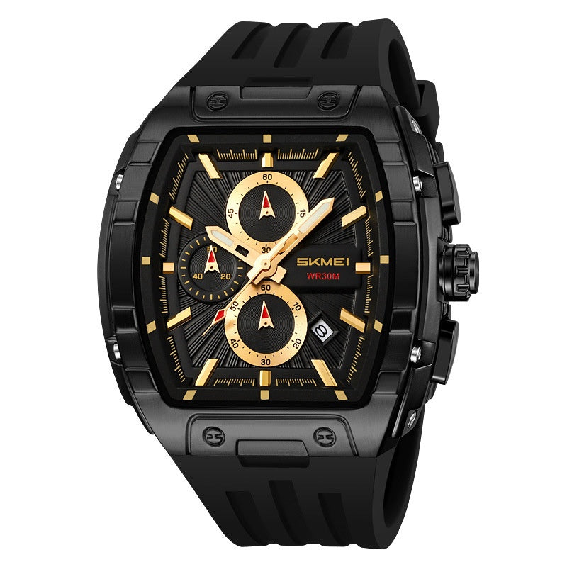 Herren-Chronograph im Barrel-Design mit Quarzwerk