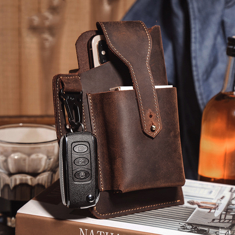 Vintage-Bauchtasche aus Rindsleder für Herren