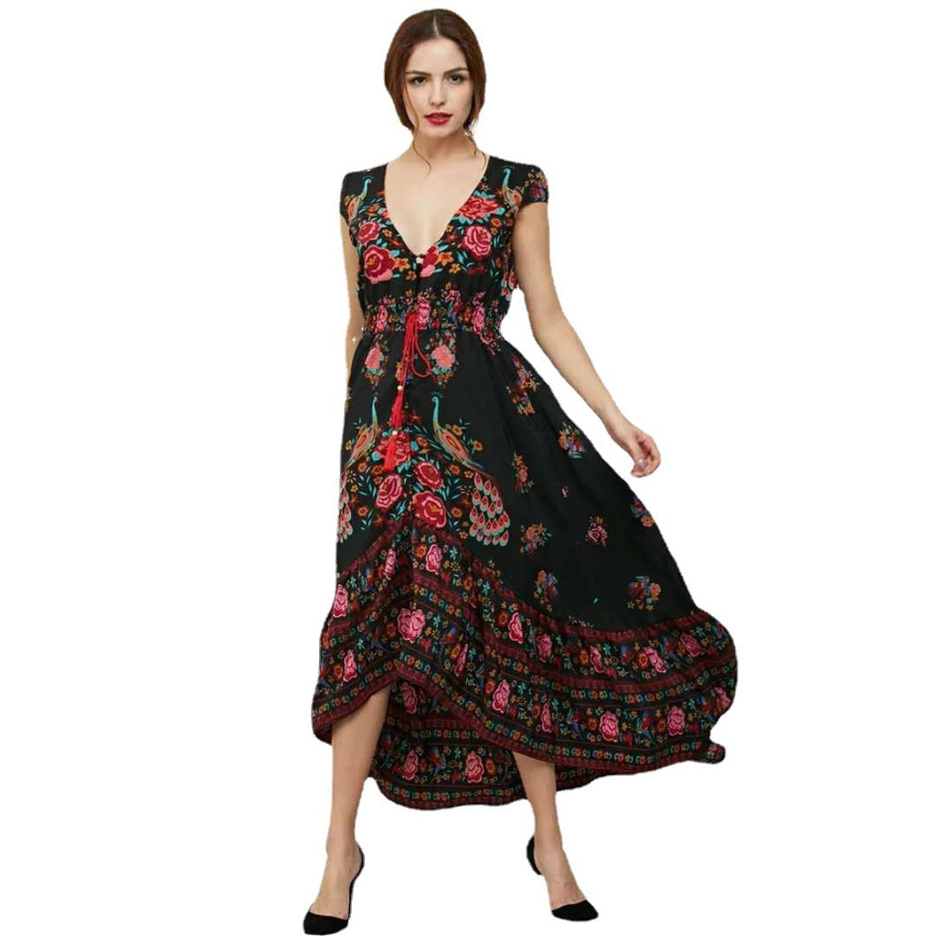 Boho Vintage Tie-Dye Minikleid