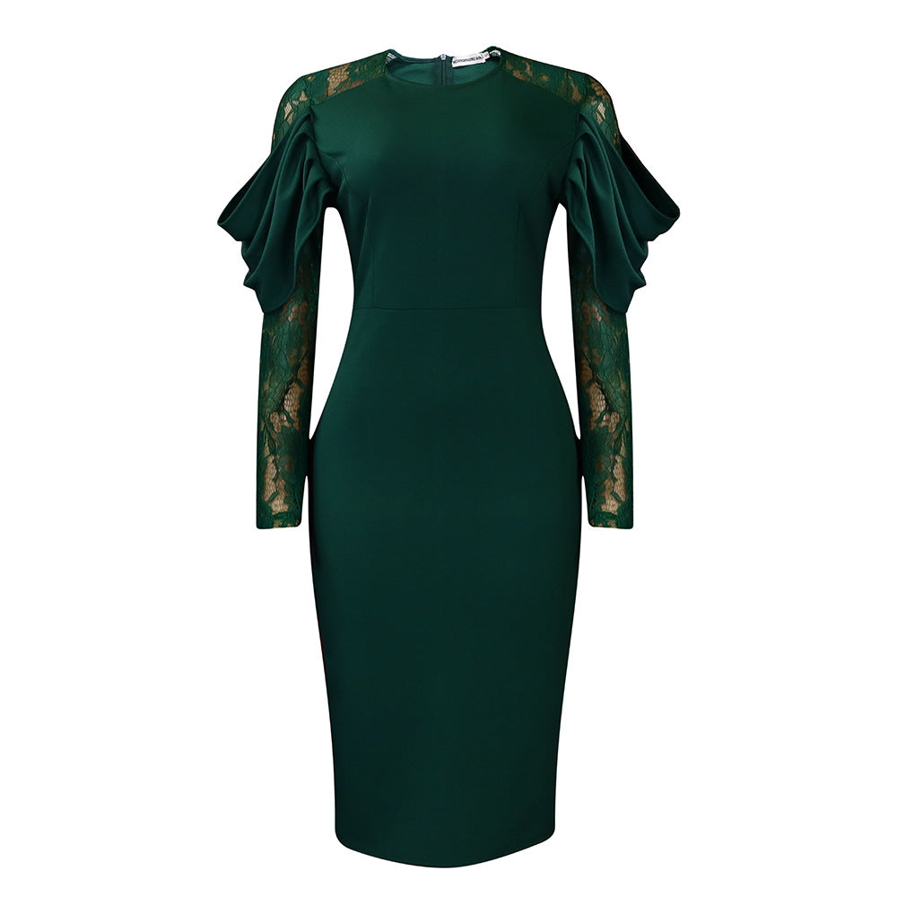 Elegante Bürodress mit Spitze