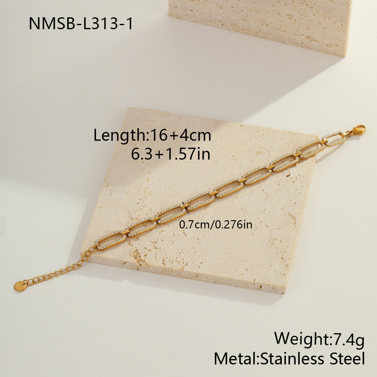 Herz-Zirkon Armband aus farbbeständigem Edelstahl – Bild 3 | LuxeStyle