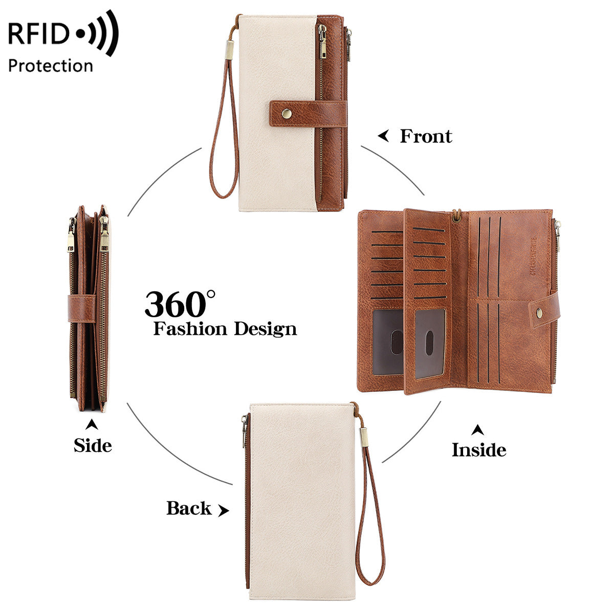 Anti-Magnetische Damen-Trifold-Card-Tasche – Bild 4 | LuxeStyle