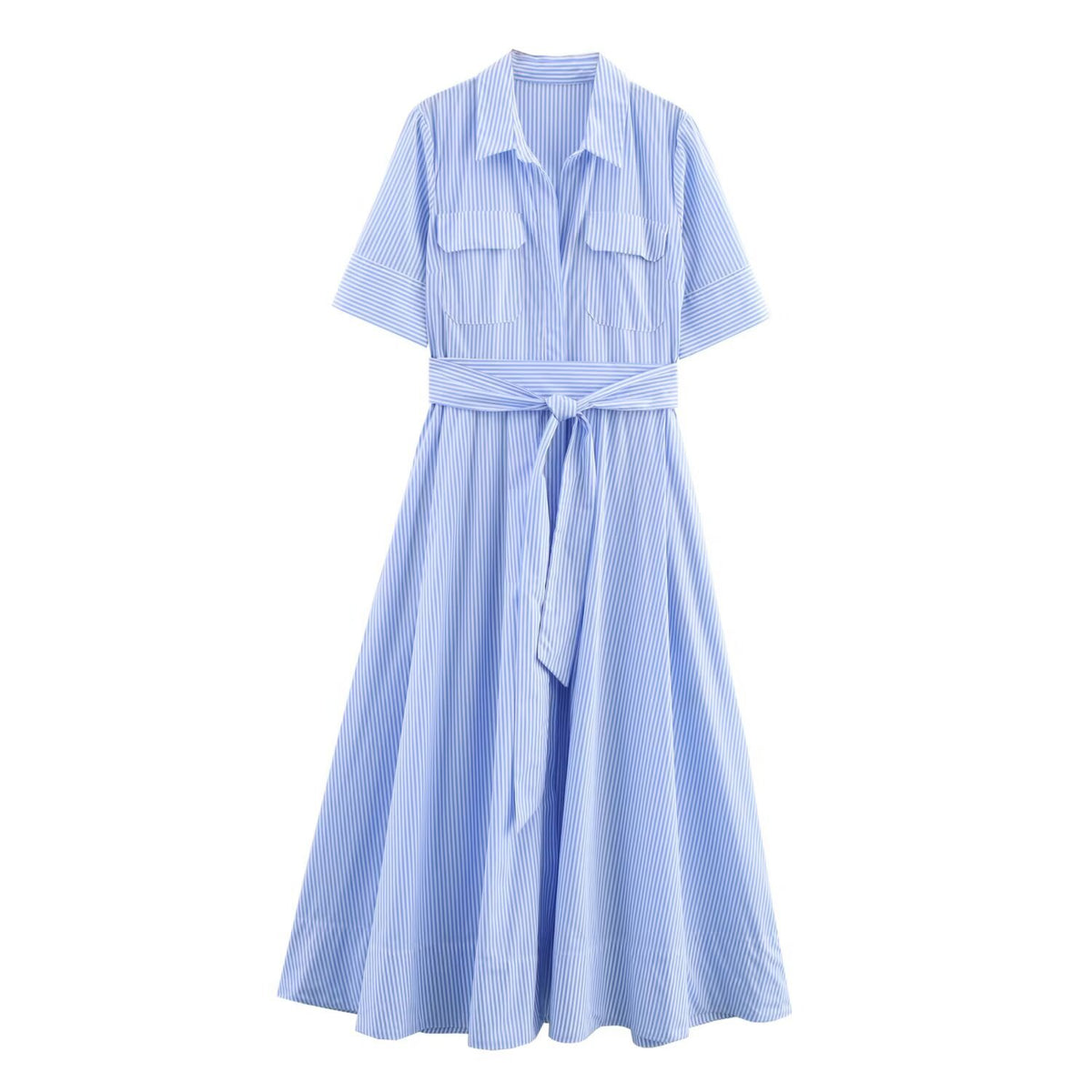 Popeline Hemdblusenkleid mit Gürtel – Bild 4 | LuxeStyle
