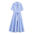 Popeline Hemdblusenkleid mit Gürtel – Bild 6 | LuxeStyle