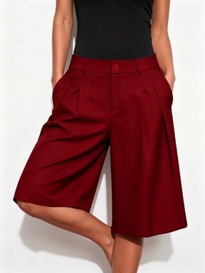 High-Waist Weite-Bein Shorts