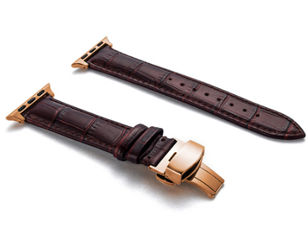 Lederarmband mit Faltschliesse und Doppelknopf