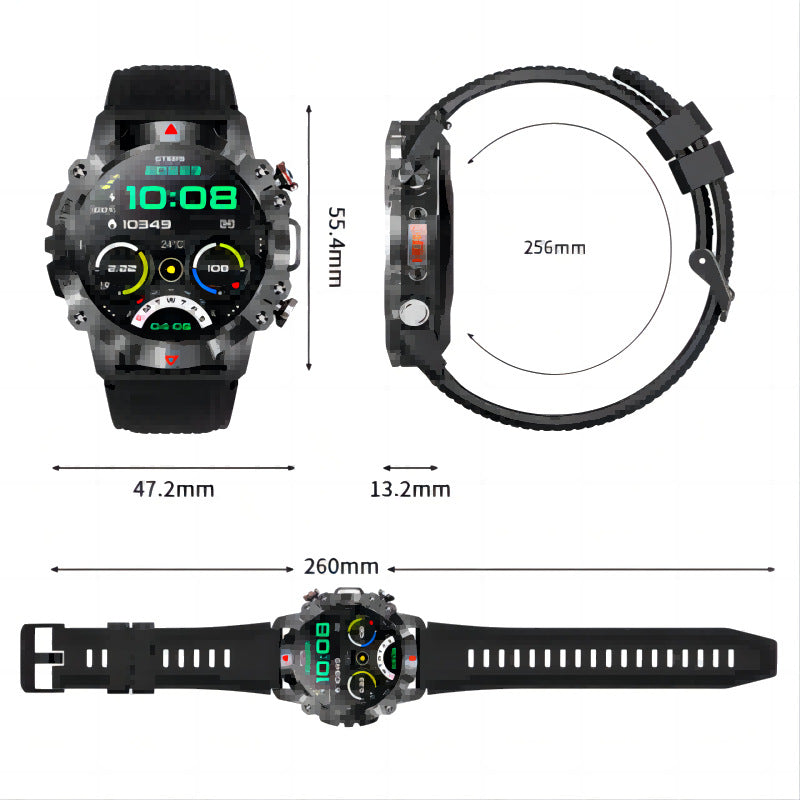 Outdoor Smartwatch mit Herzfrequenz- und Blutdruckmessung