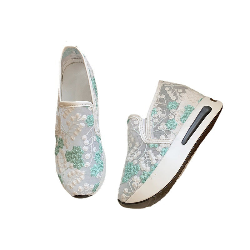 Damen Mesh-Sneaker mit Keilabsatz