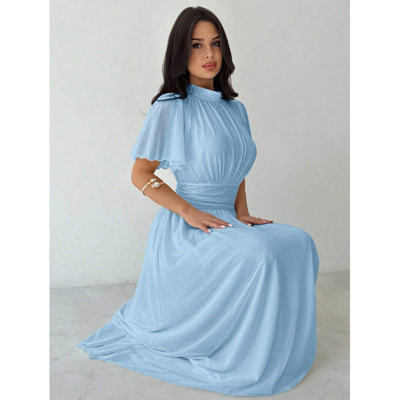 Elegantes A-Linien-Kleid mit Rüschenärmeln