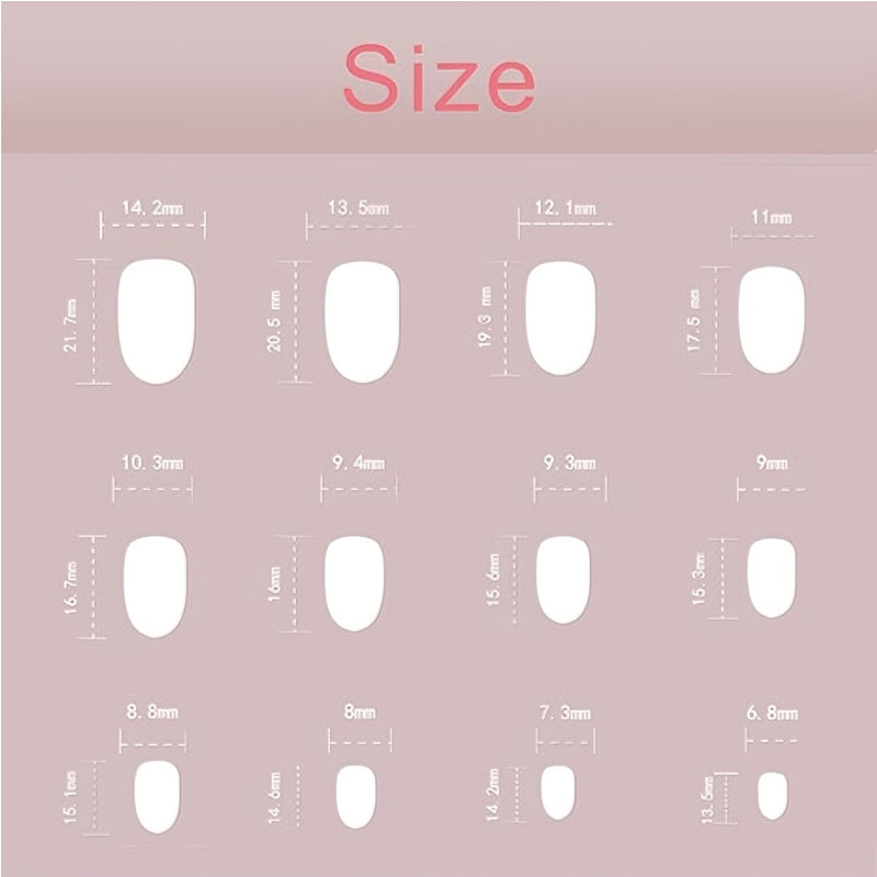 24 Stk. lange Fake Nails mit Wasserrohr-Design – Ansicht 3