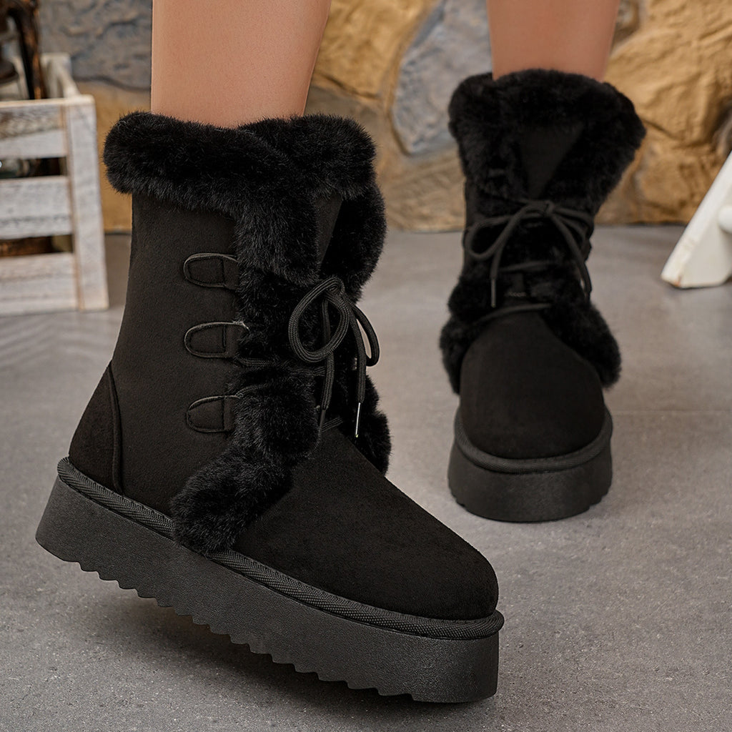 Damen Freizeit-Baumwollschuhe mit dicker Sohle