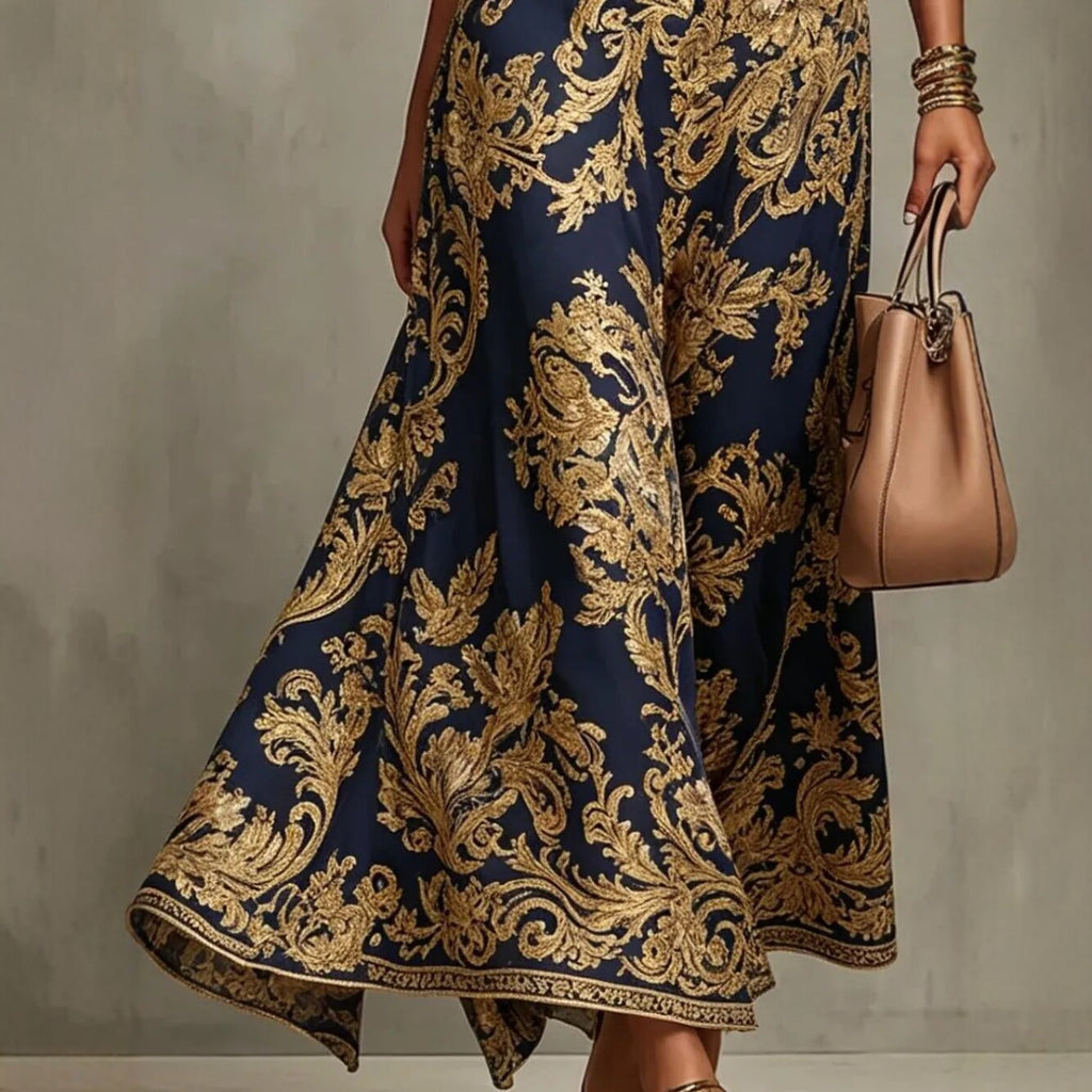 Vintage Jacquard Maxikleid