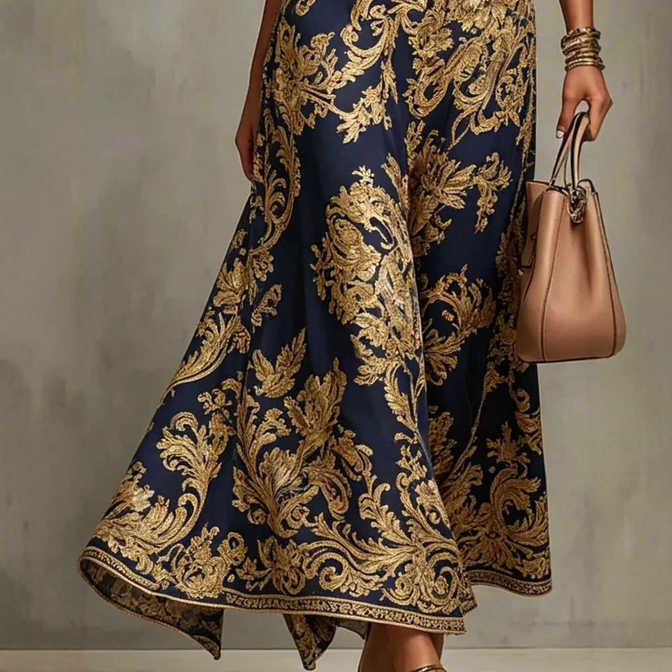 Vintage Jacquard Maxikleid