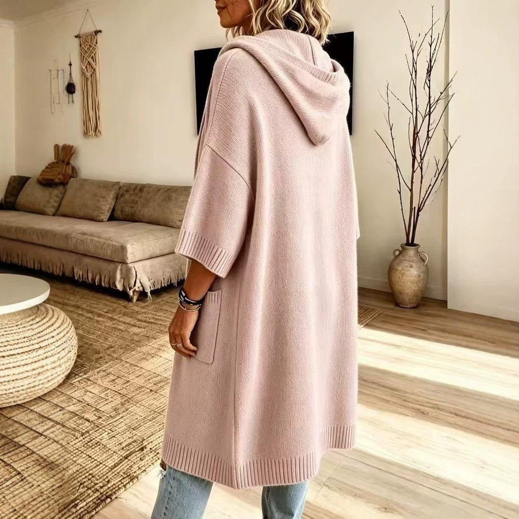 Damen Strick-Cardigan mit Kapuze – Bild 5 | LuxeStyle