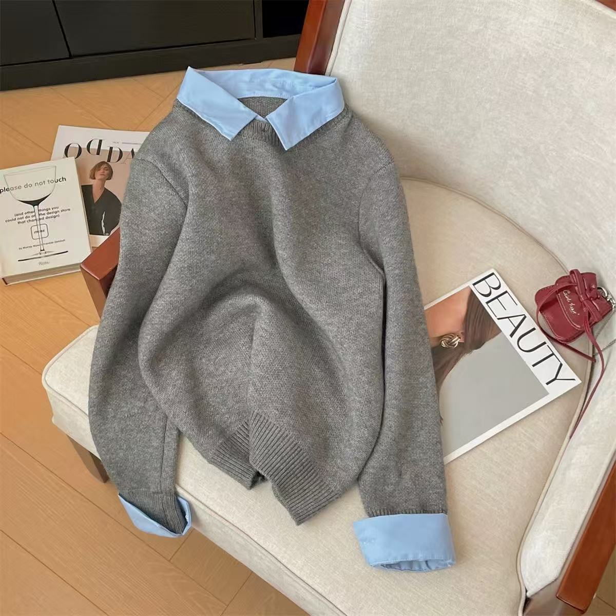 Patchwork-Faux-Sweater
