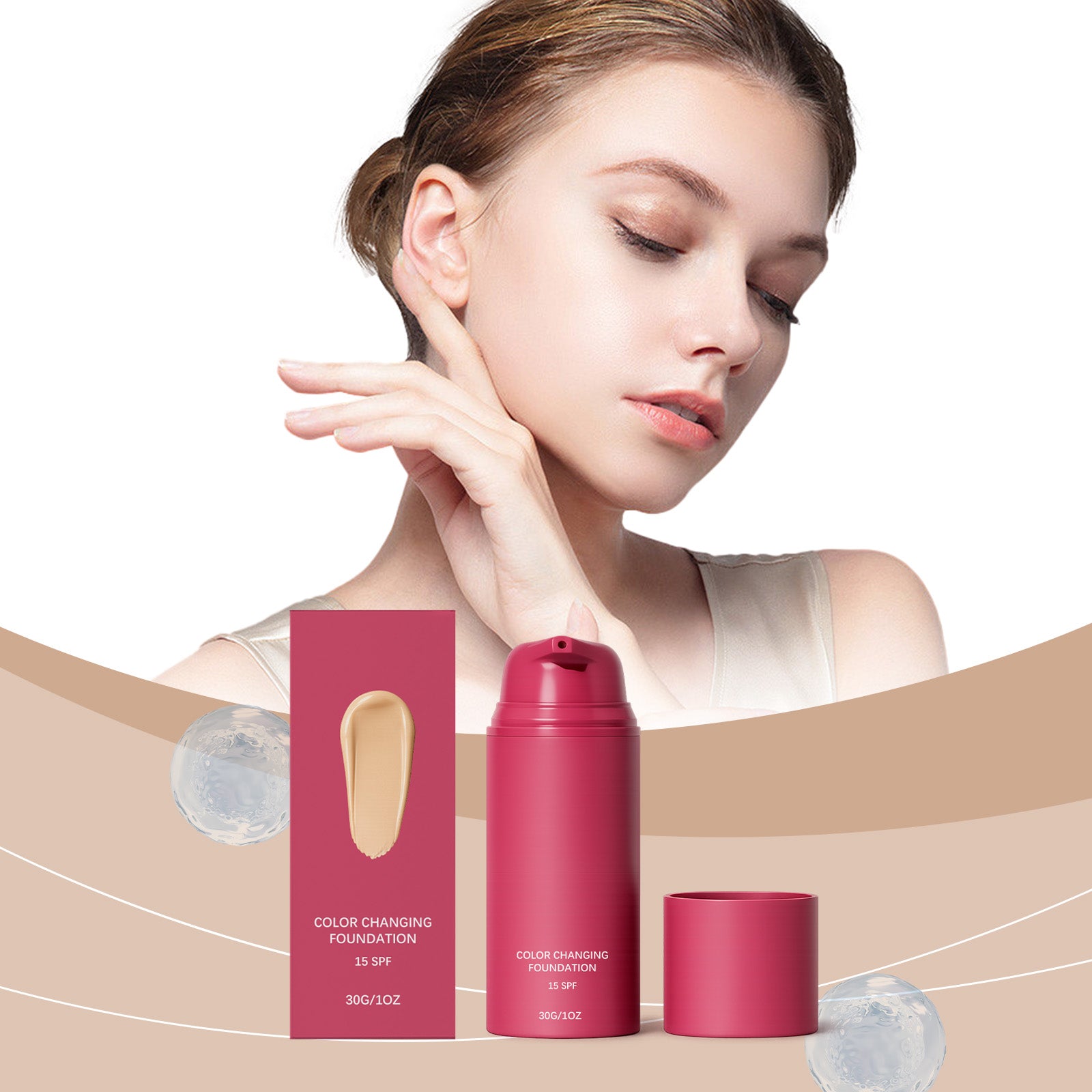 Thermo-reaktive Foundation, passt sich dem Hautton an