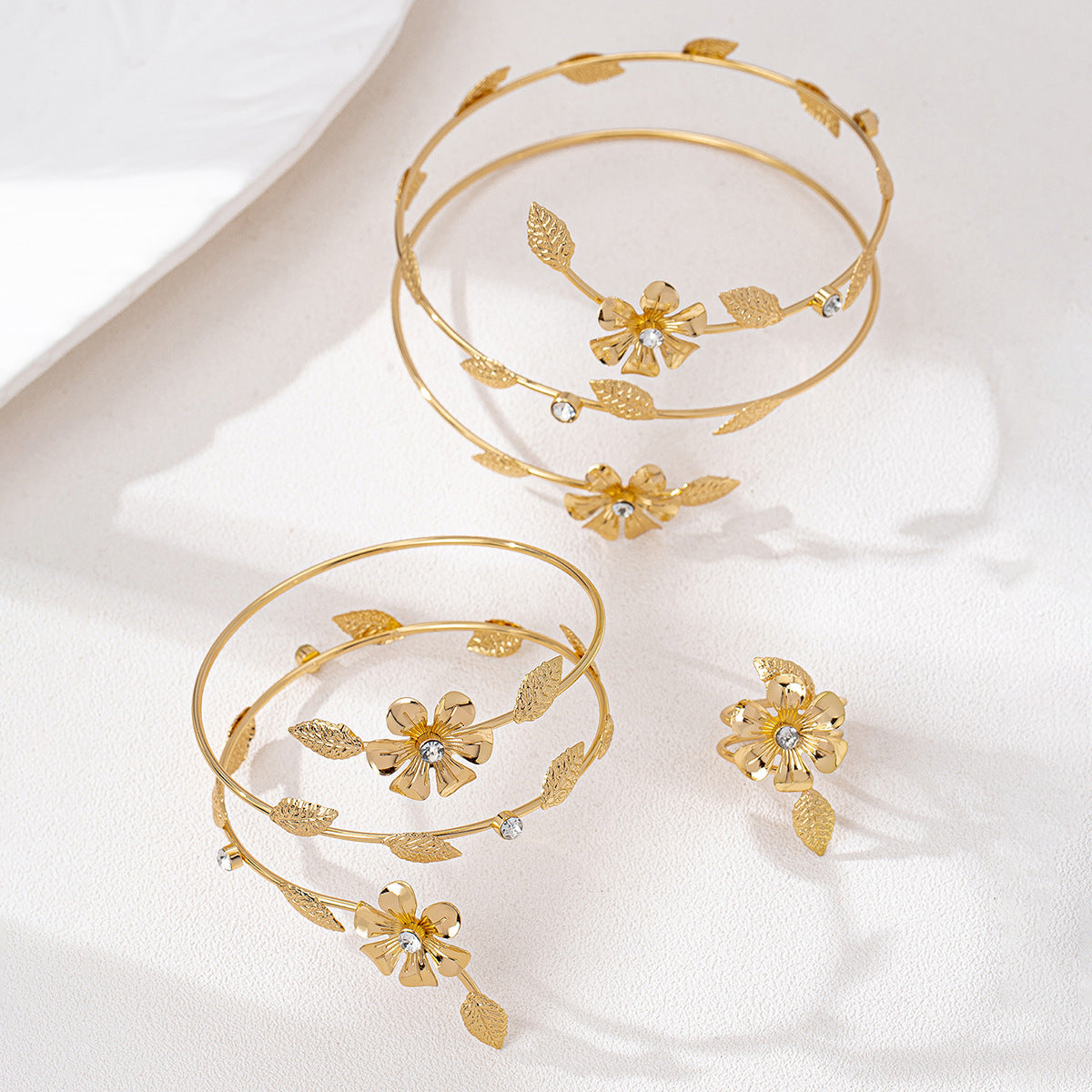 Blumen Armreif-Set – Bild 3 | LuxeStyle