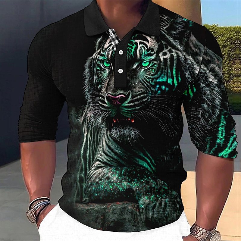 Langarm Polo-Shirt mit Knopfleiste | LuxeStyle