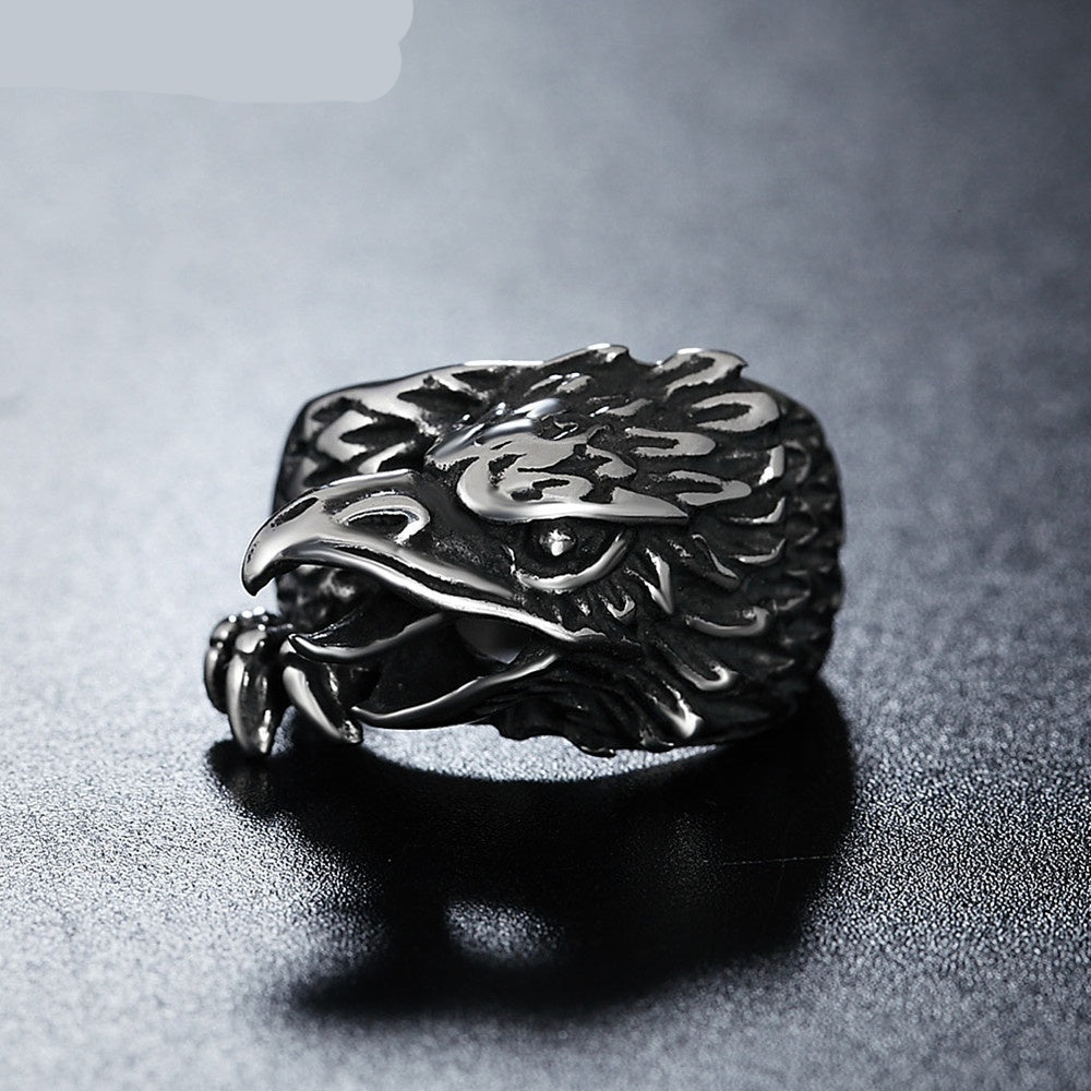 Titanstahlring mit Adler-Design – Bild 2 | LuxeStyle