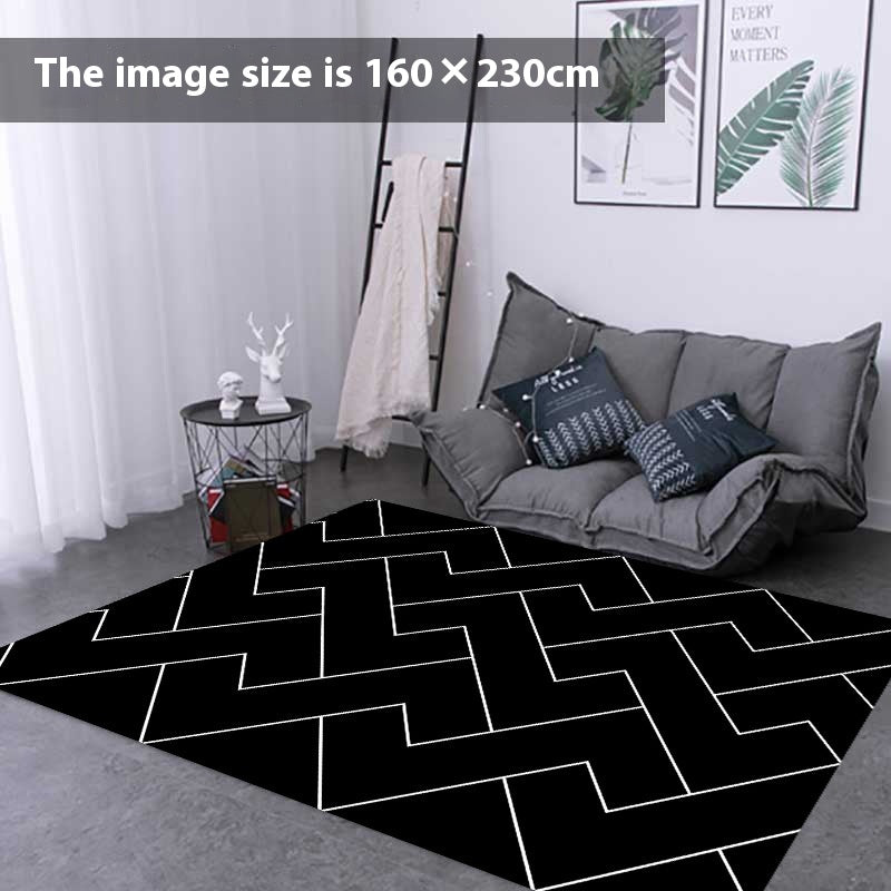 Velour-Teppich schwarz-weiss