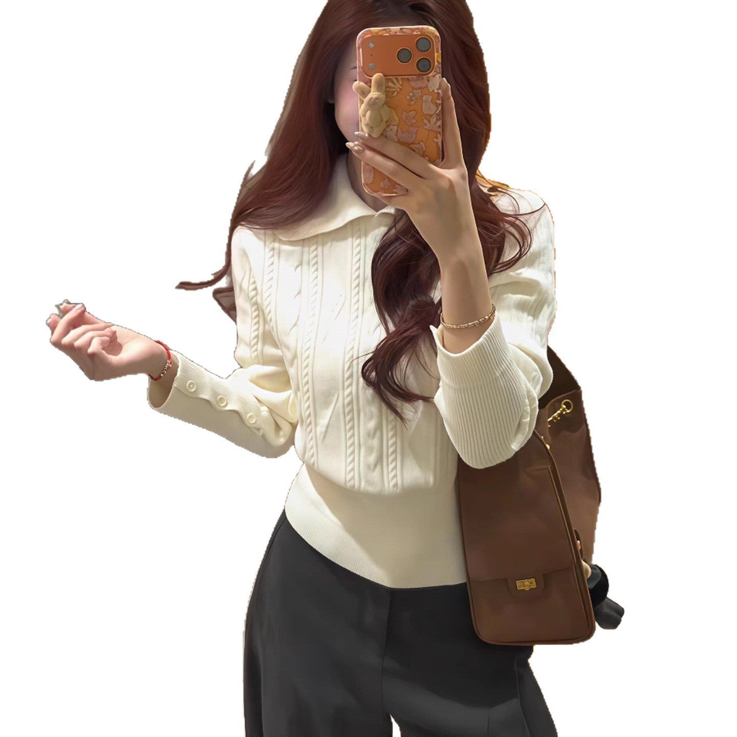 Mock-Neck Pullover aus Grobstrick