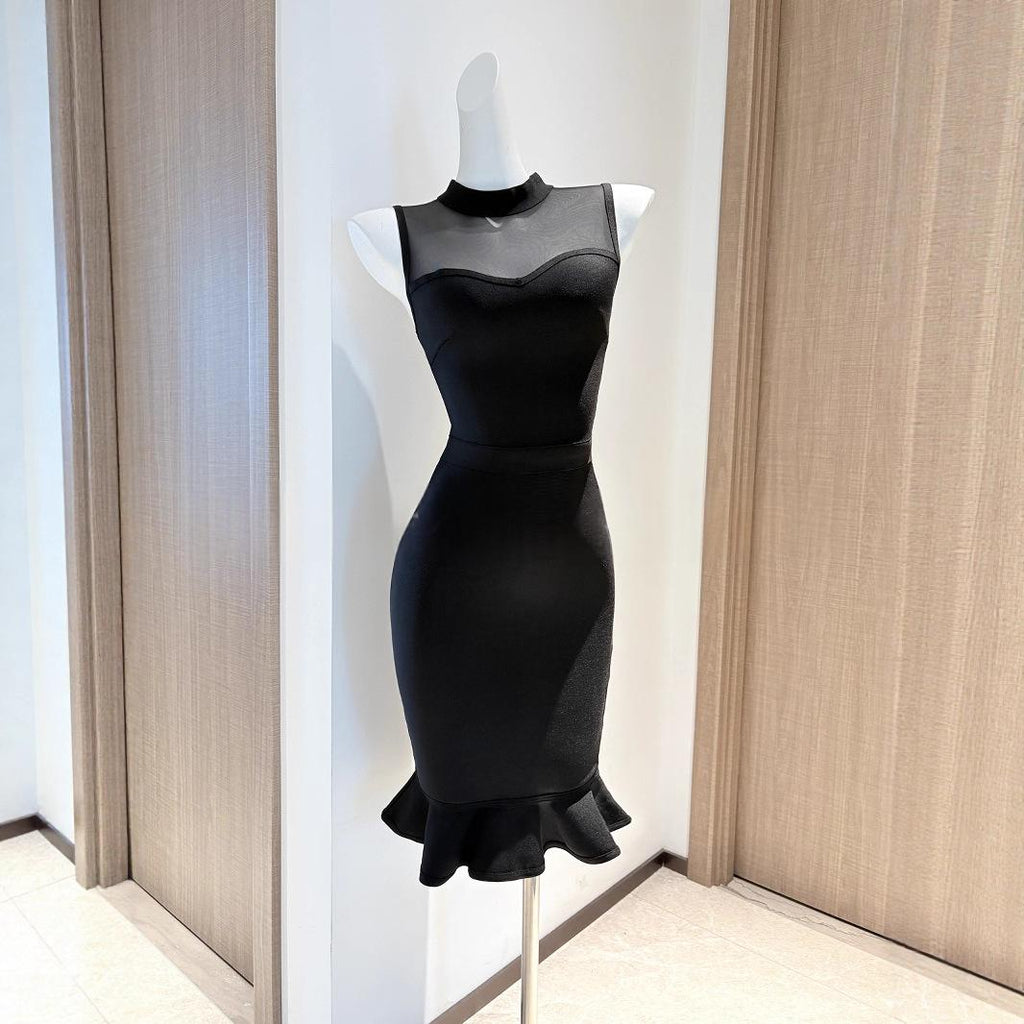 Elegantes Bodycon Meerjungfrauenkleid mit Rüschensaum