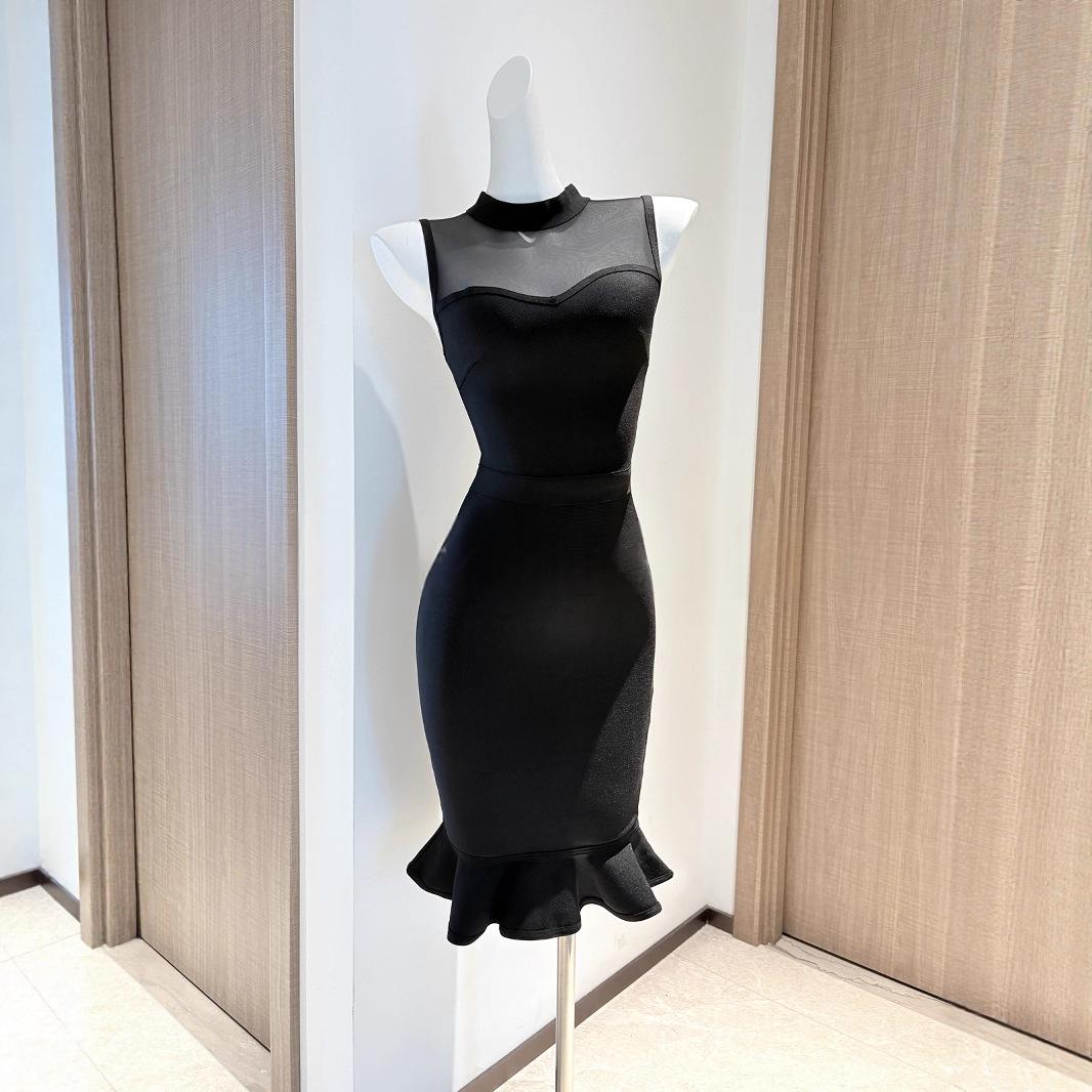 Elegantes Bodycon Meerjungfrauenkleid mit Rüschensaum