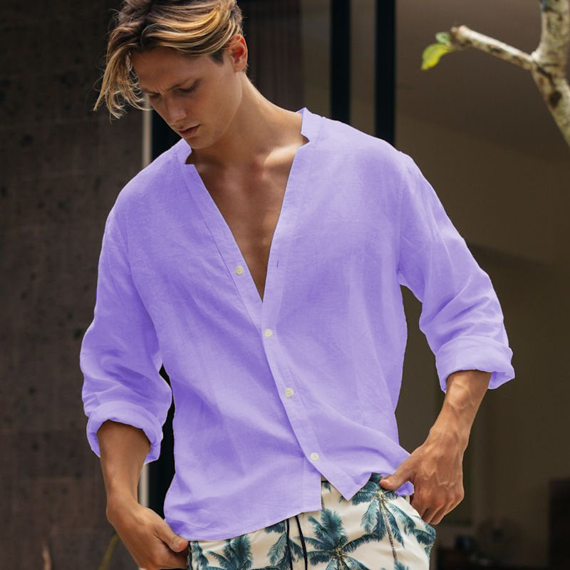 Herren Hemd Atmungsaktiv Langarm Einfarbig – Bild 5 | LuxeStyle